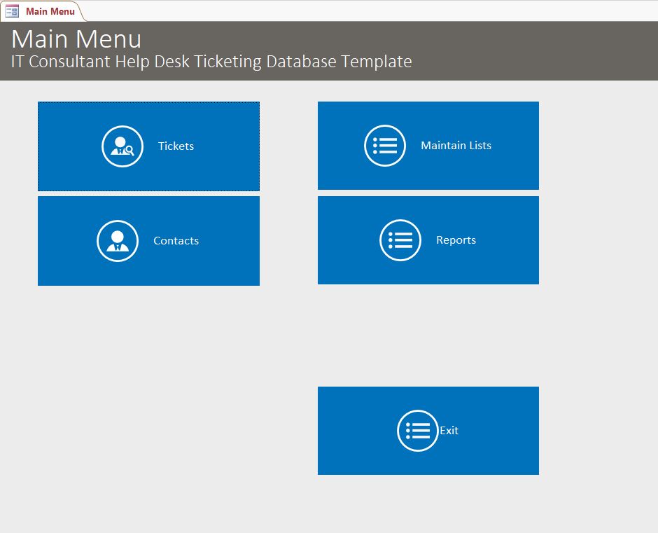 IT Consultant Help Desk Ticket Tracking Template | Tracking Database